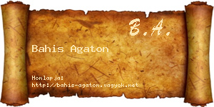 Bahis Agaton névjegykártya